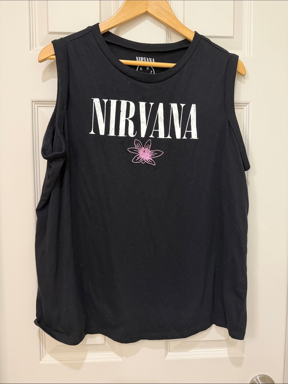 torrid Black Nirvana Muscle Tee with Pink Flower